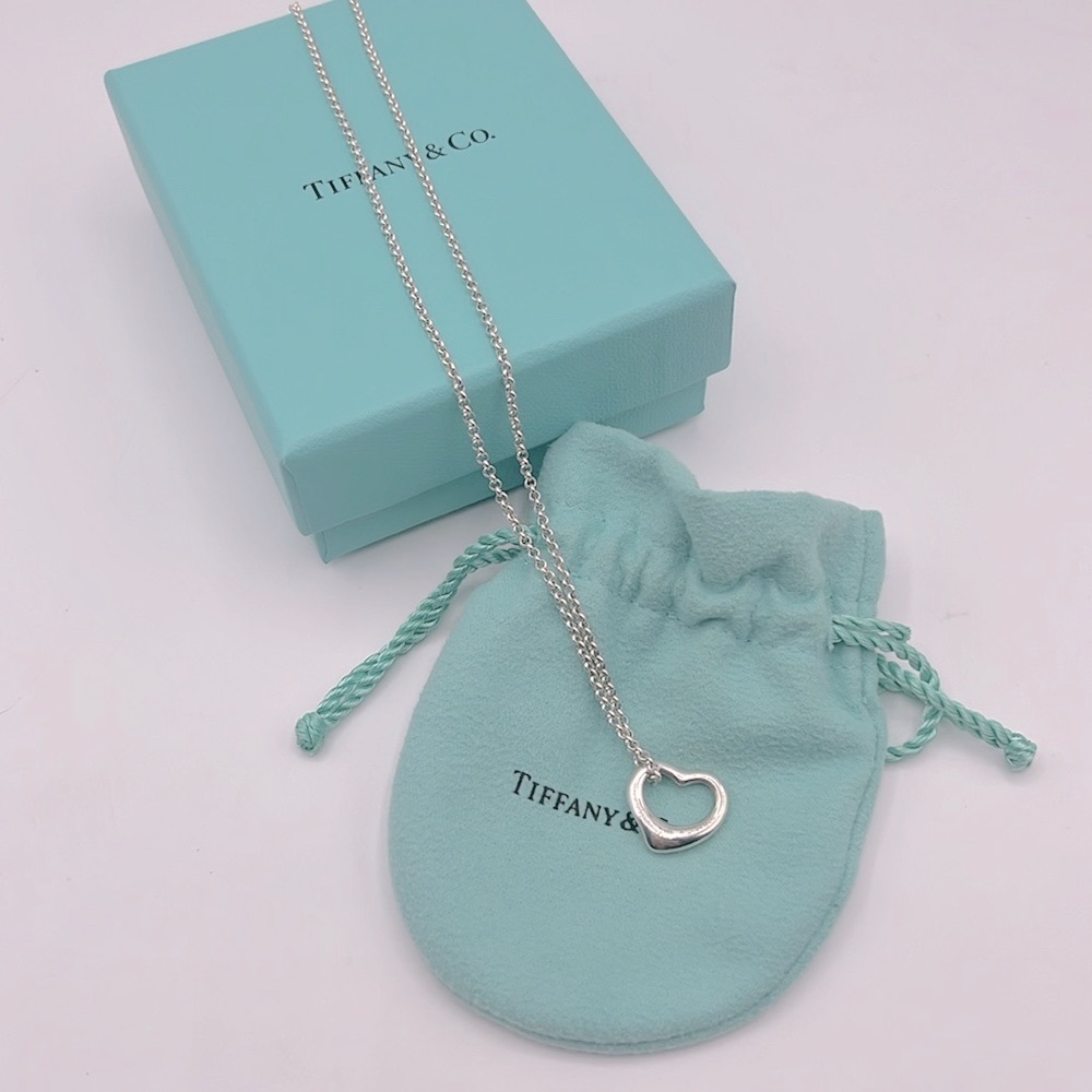 Tiffany & Co. Heart Pendant Necklace 925 Silver 16”